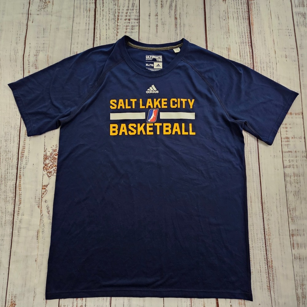 Salt Lake City Basketball Blue adidas Short Sleeve Polyester T-Shirt Men's XL